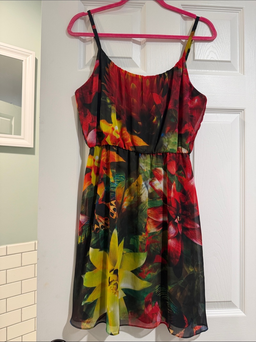 Floral Spaghetti-Strap Sundress in Multi-Color